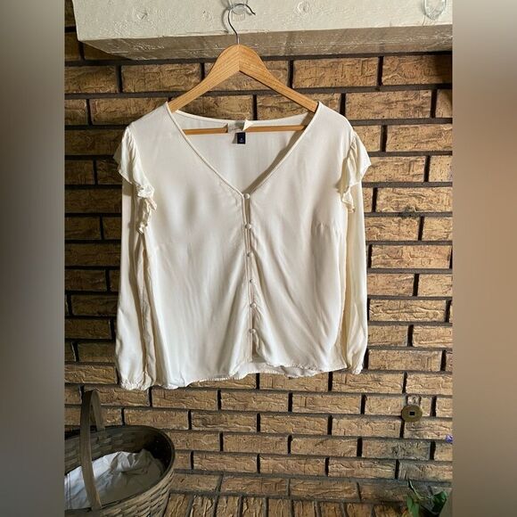 ‎Cream 3/4th sleeve top - Picture 1 of 5